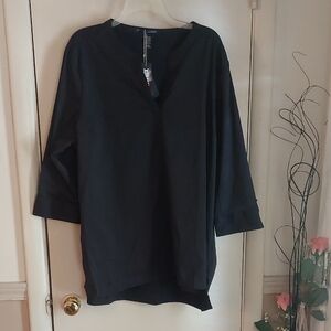 Devon & Jones Black CrownLux Performance Stretch Tunic Top Plus Sz 2X